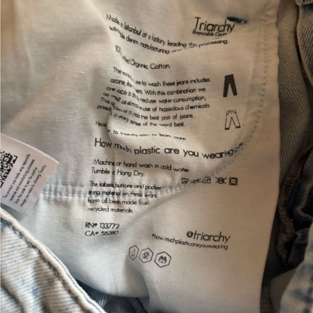 Anthro Triarchy 100% Organic Cotton Ms Campbell Cropped Wide Leg Cargo Jean - Picture 9 of 11